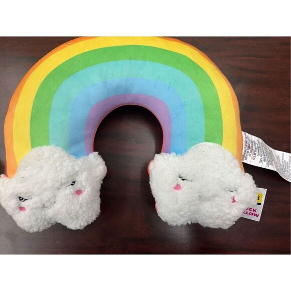 NWT Rainbow with Clouds Neck Pillow #3 - Picture 1 of 4